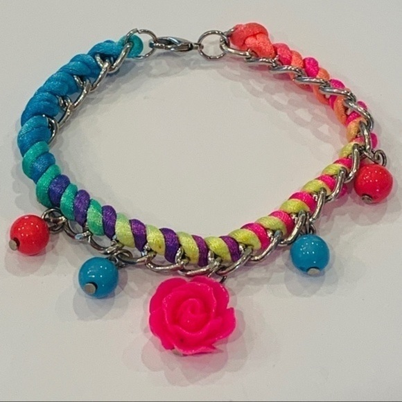 FREE w/ any purchase Bright Colorful acrylic rose charm cord - Picture 1 of 6